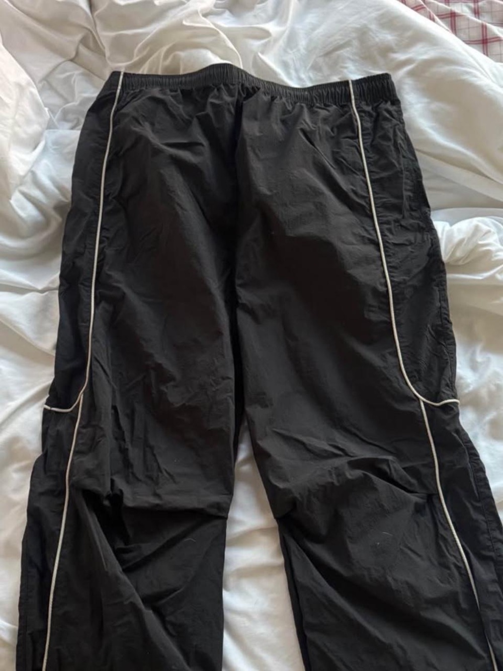 BDG Black Jogger Pants with Light Contrast Piping